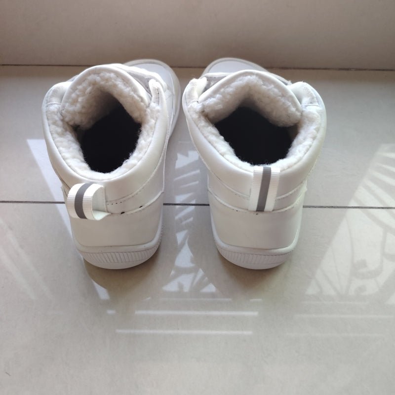 ZZFABER Kids Barefoot Boots Snow Boots Winter Warm Shoes for Boys Girls