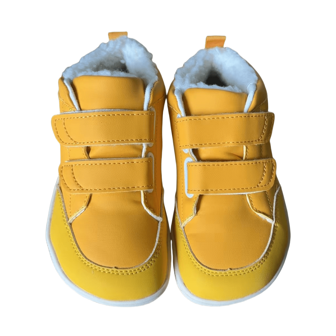 ZZFABER Kids Barefoot Boots Snow Boots Winter Warm Shoes for Boys Girls
