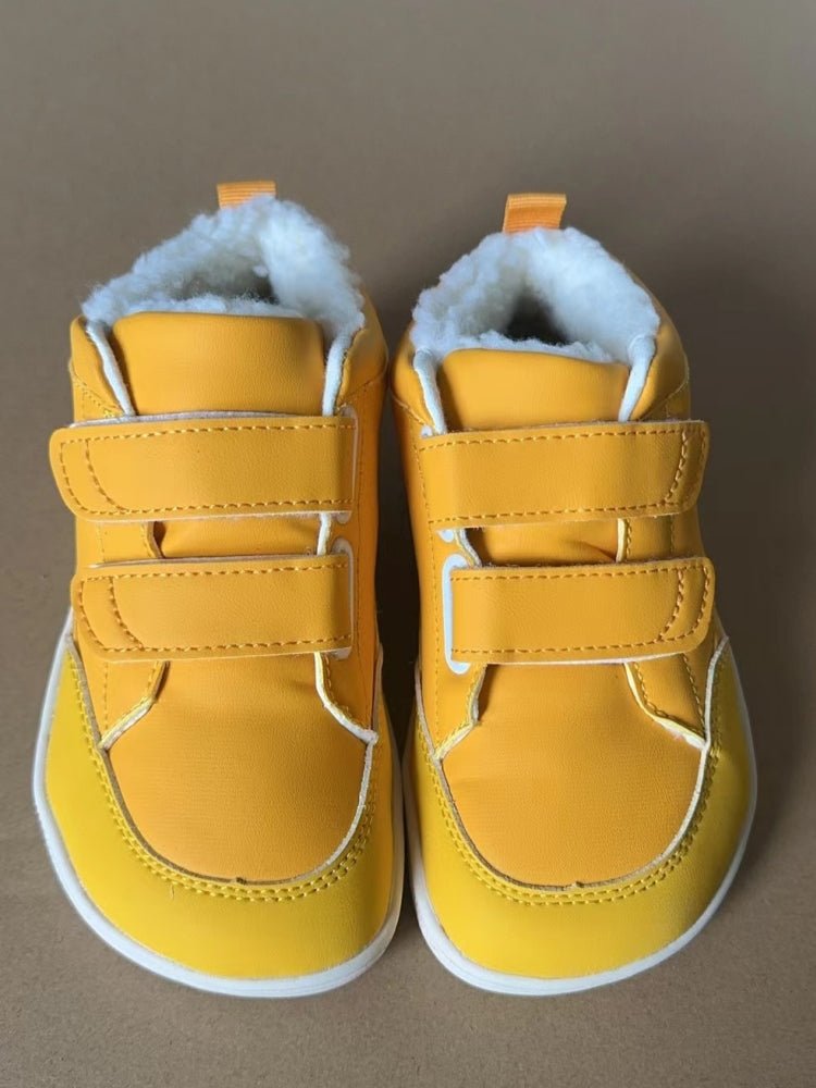 ZZFABER Kids Barefoot Boots Snow Boots Winter Warm Shoes for Boys Girls