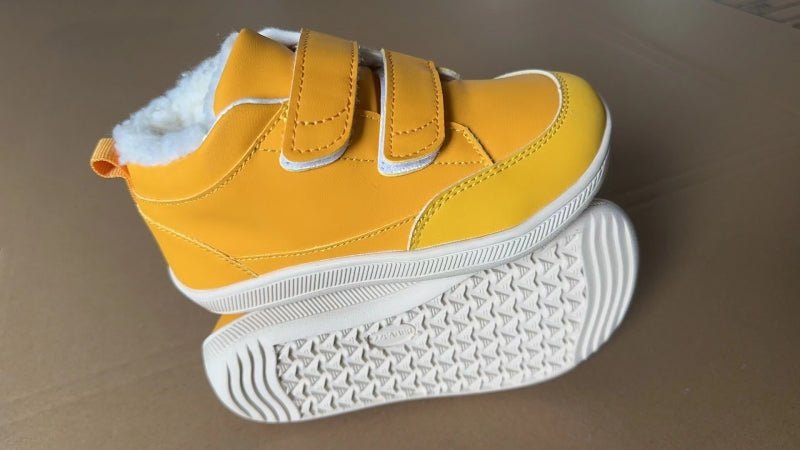 ZZFABER Kids Barefoot Boots Snow Boots Winter Warm Shoes for Boys Girls