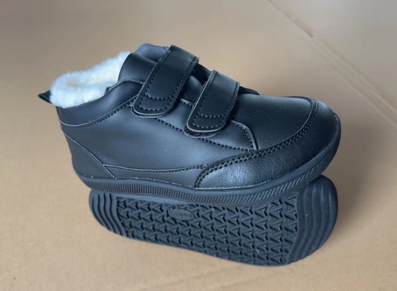 ZZFABER Kids Barefoot Boots Snow Boots Winter Warm Shoes for Boys Girls