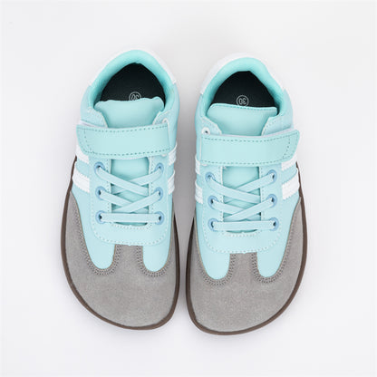 ZZFABER Kids Soft Fiber Leather Sneakers Boys Girls Wide Toe Barefoot Shoes Comfortable Casual Shoes