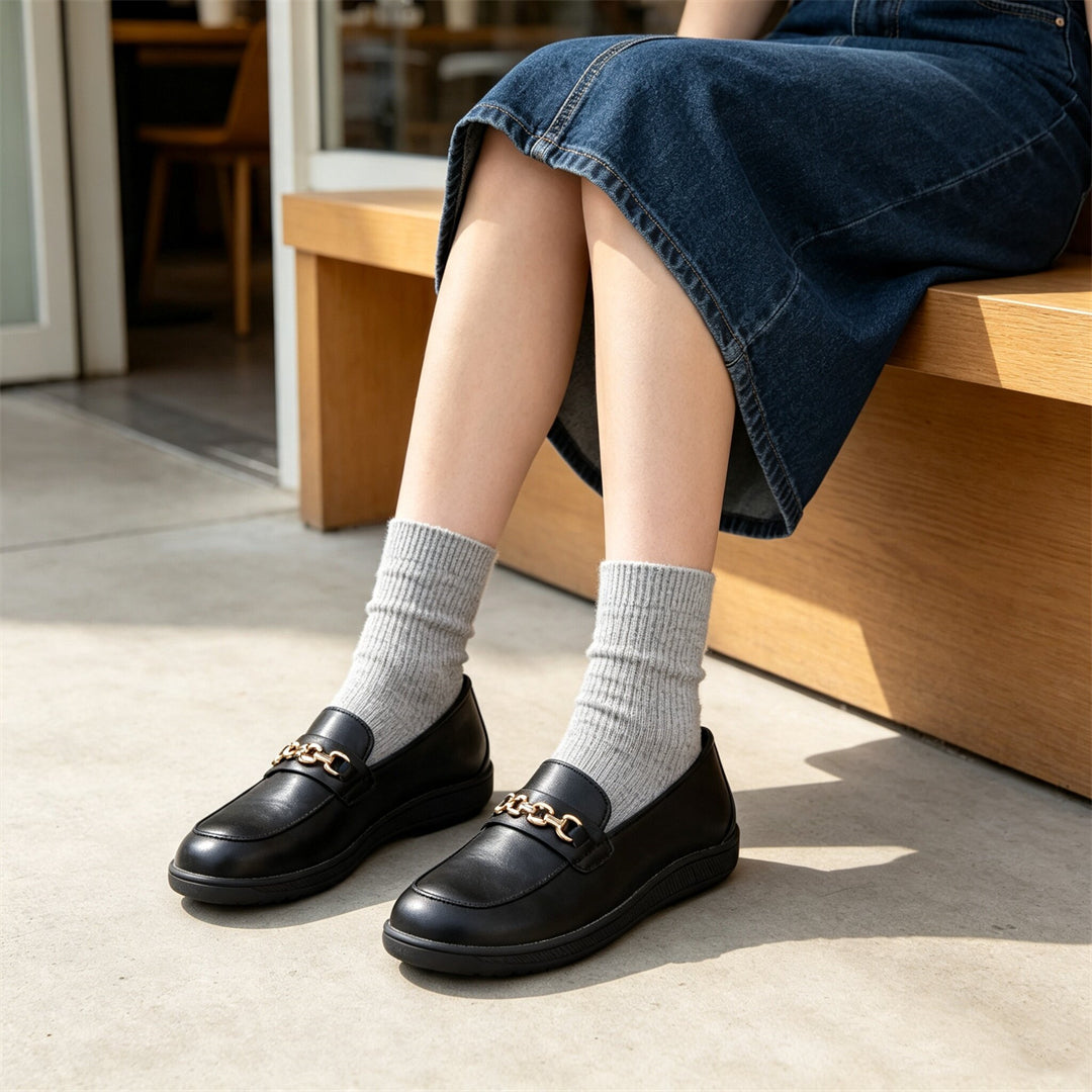 ZZFABER  Comfortable Flats Soft Leather Slip-On Casual Shoes for Daily & Office Wear