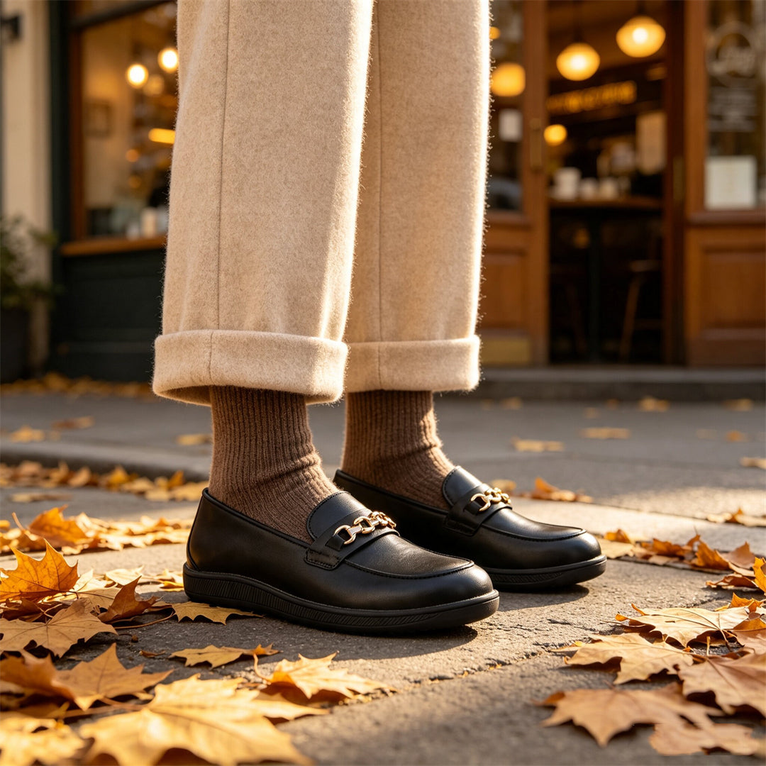 ZZFABER  Comfortable Flats Soft Leather Slip-On Casual Shoes for Daily & Office Wear