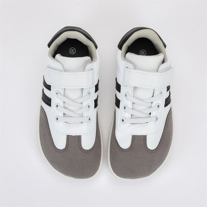 ZZFABER Kids Soft Fiber Leather Sneakers Boys Girls Wide Toe Barefoot Shoes Comfortable Casual Shoes