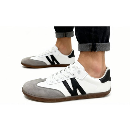 ZZFABER Unisex Flexible Fiber Leather Sneakers Casual Barefoot Shoes For Women Men - Love Zzfaber