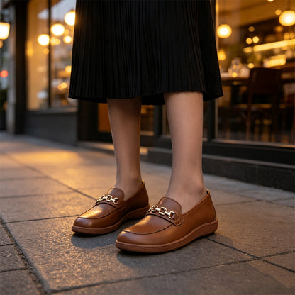 ZZFABER  Comfortable Flats Soft Leather Slip-On Casual Shoes for Daily & Office Wear