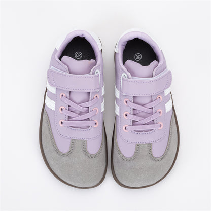 ZZFABER Kids Soft Fiber Leather Sneakers Boys Girls Wide Toe Barefoot Shoes Comfortable Casual Shoes