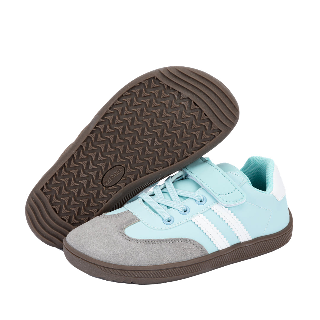 ZZFABER Kids Soft Fiber Leather Sneakers Boys Girls Wide Toe Barefoot Shoes Comfortable Casual Shoes