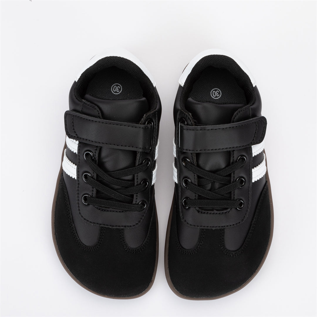 ZZFABER Kids Soft Fiber Leather Sneakers Boys Girls Wide Toe Barefoot Shoes Comfortable Casual Shoes
