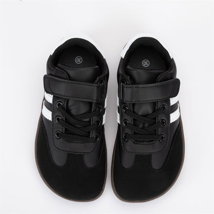 ZZFABER Kids Soft Fiber Leather Sneakers Boys Girls Wide Toe Barefoot Shoes Comfortable Casual Shoes