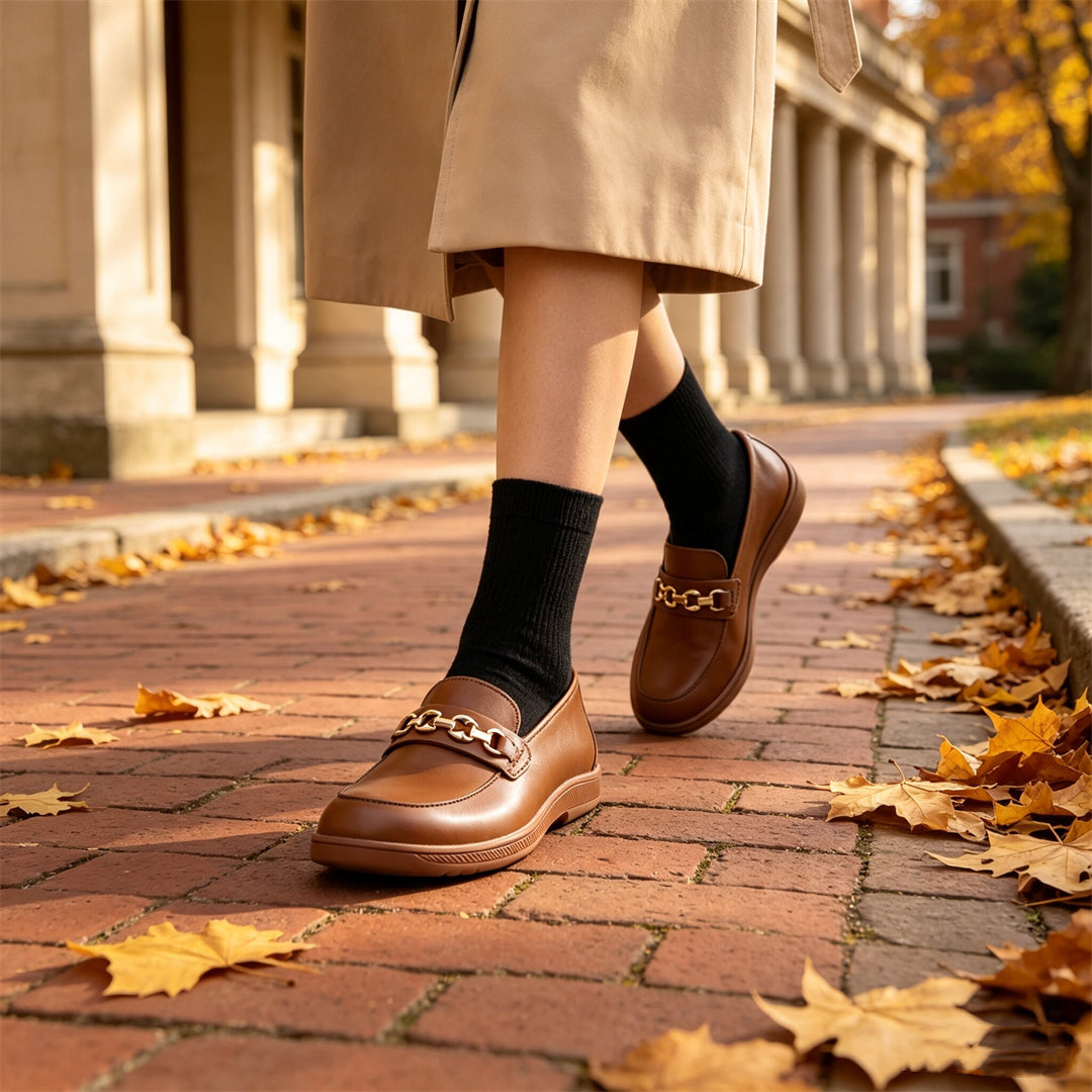 ZZFABER  Comfortable Flats Soft Leather Slip-On Casual Shoes for Daily & Office Wear