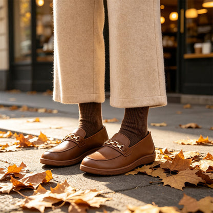ZZFABER  Comfortable Flats Soft Leather Slip-On Casual Shoes for Daily & Office Wear