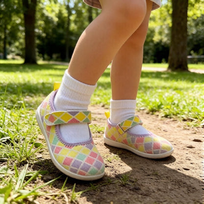 ZZFABER Kids Ballet Flats Non - Slip Walking Shoes for Children Soft Sole Slip - On Mary Jane Flats - Love Zzfaber