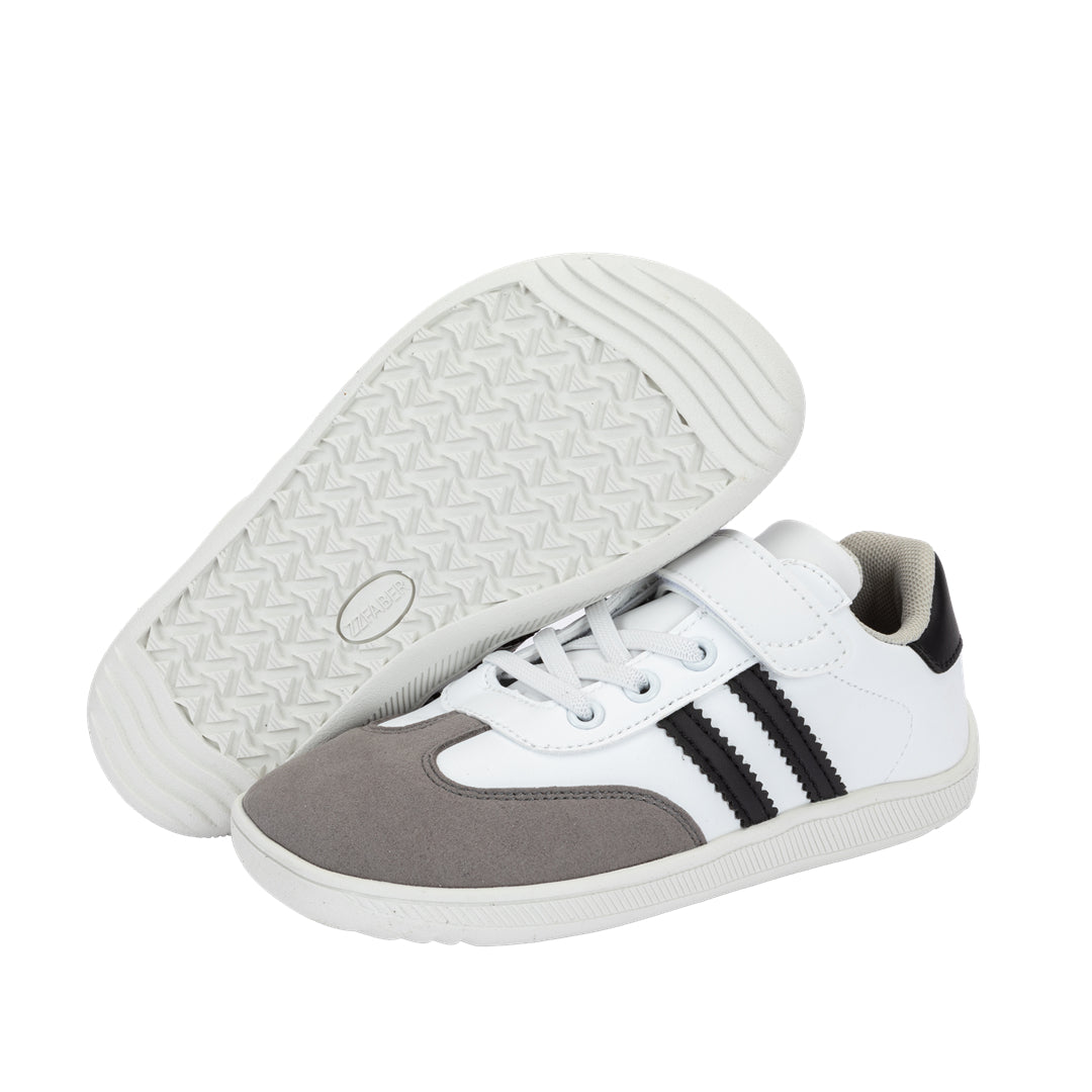 ZZFABER Kids Soft Fiber Leather Sneakers Boys Girls Wide Toe Barefoot Shoes Comfortable Casual Shoes